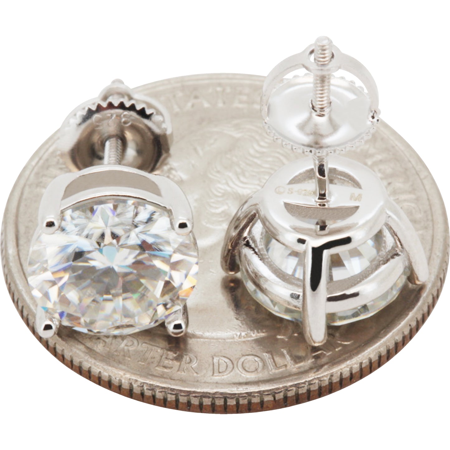 9mm 6ctw Moissanite Solitaire Studs