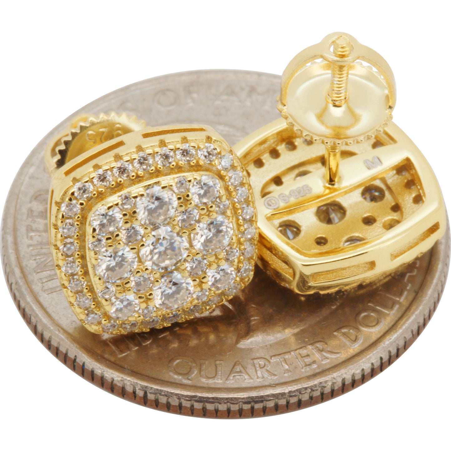 Moissanite 11mm Square Studs
