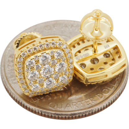 Moissanite 11mm Square Studs