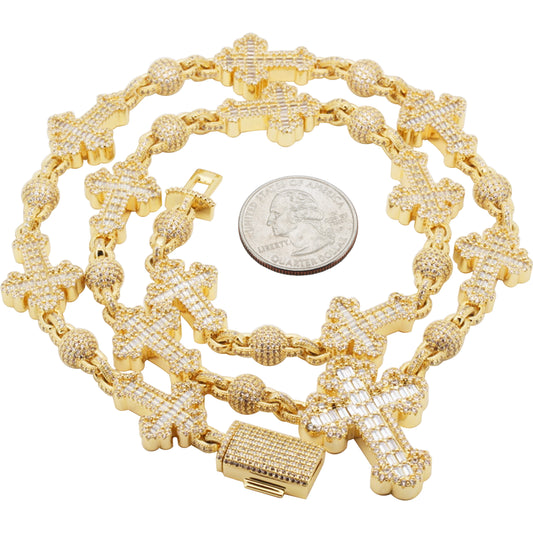 Cross Ball Link Chain 24"