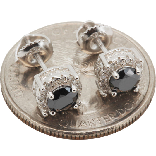 7.5mm Moissanite Black Circle Studs