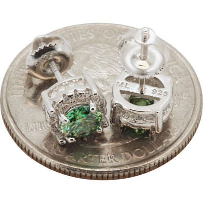 7.5mm Moissanite Green Circle Studs