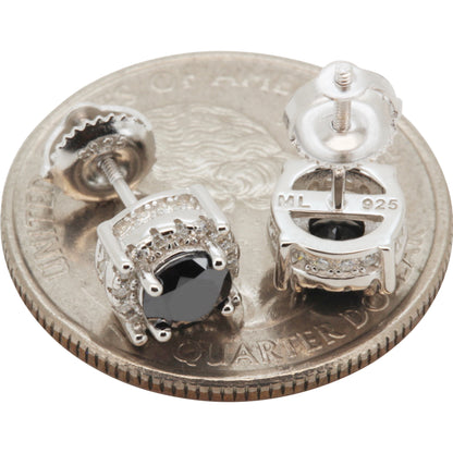 7.5mm Moissanite Black Circle Studs