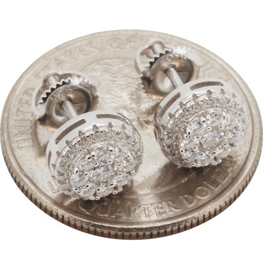 8.5mm Moissanite Halo Circle Studs