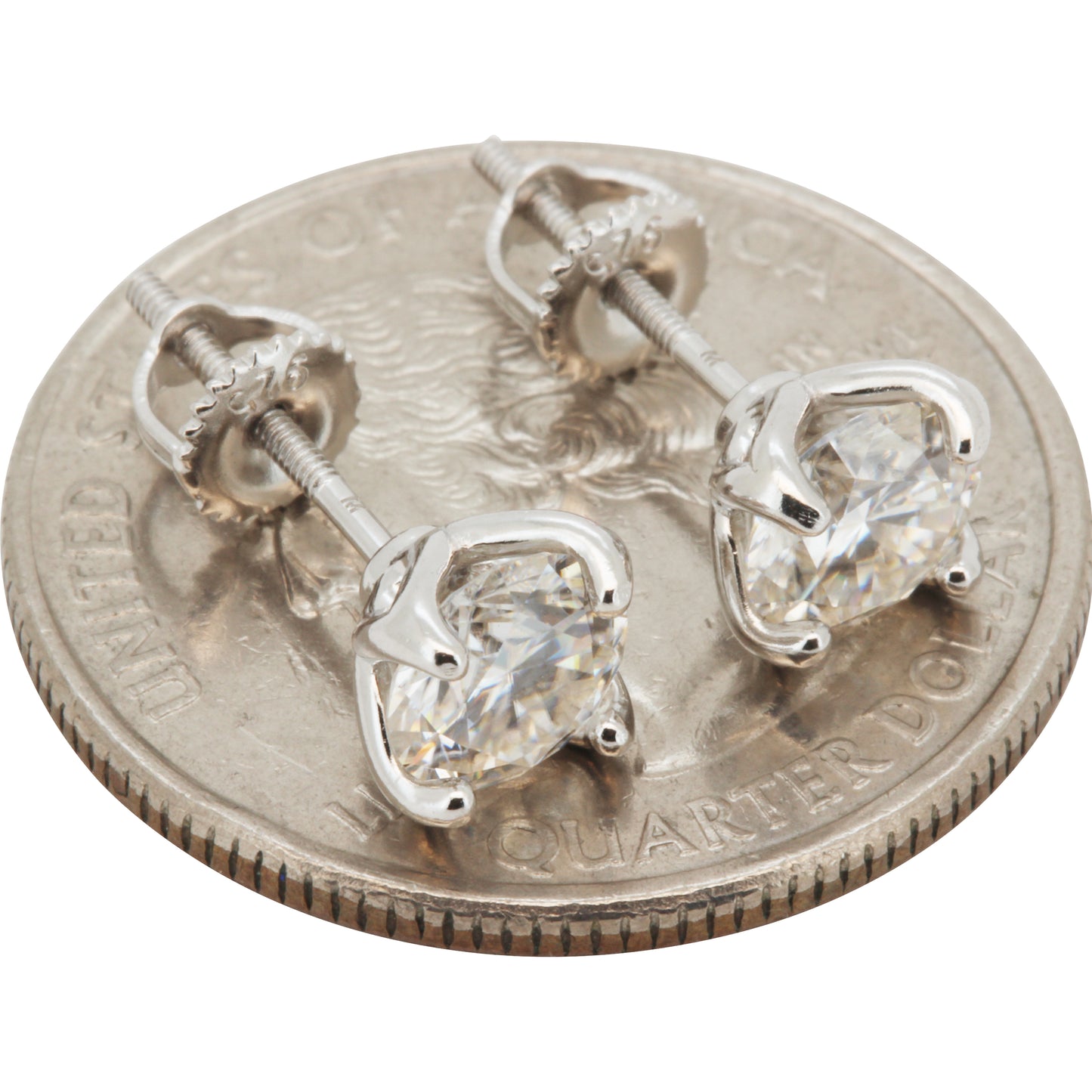 6mm 1.6ctw Moissanite Solitaire Studs