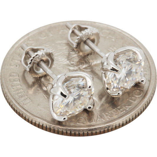7mm 2.5ctw Moissanite Solitaire Studs