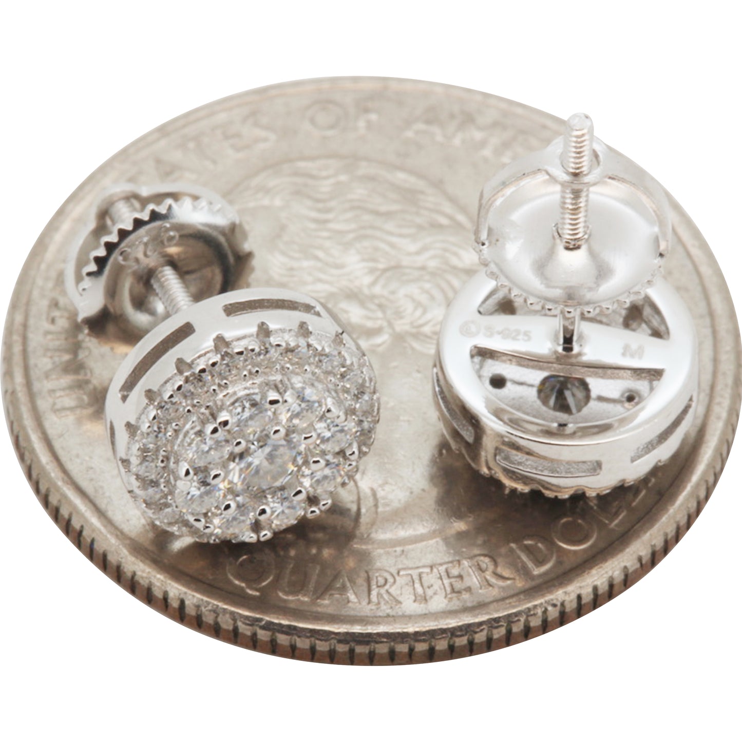 8.5mm Moissanite Halo Circle Studs