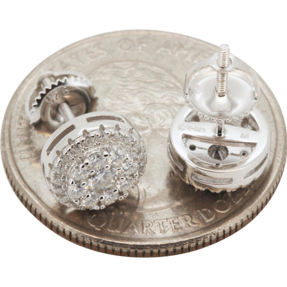 8.5mm Moissanite Halo Circle Studs