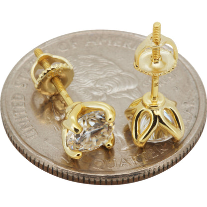 6mm 1.6ctw Moissanite Solitaire Studs