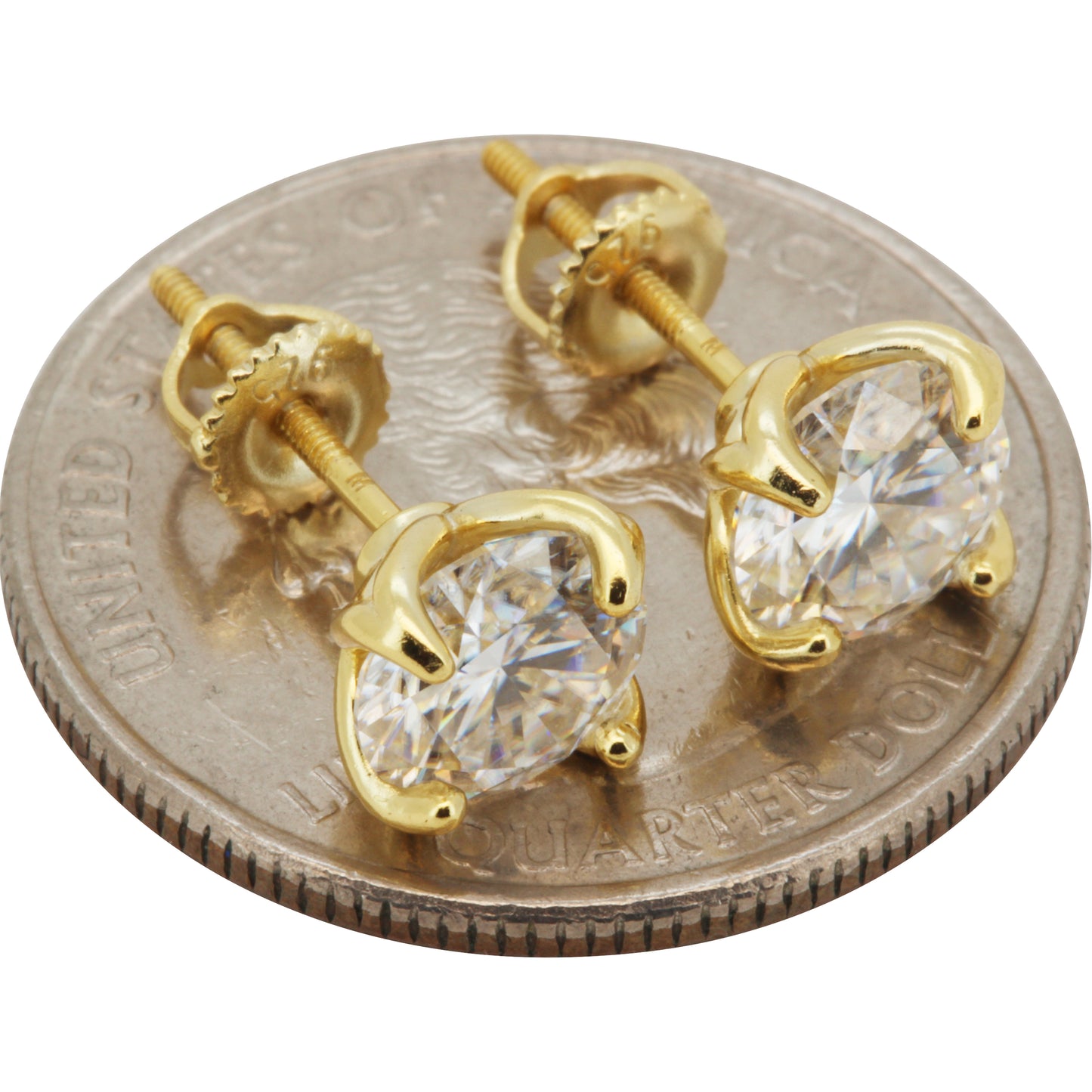 7mm 2.5ctw Moissanite Solitaire Studs