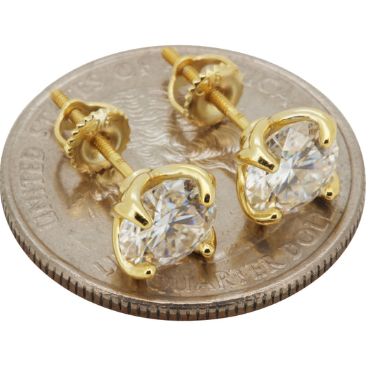 7mm 2.5ctw Moissanite Solitaire Studs