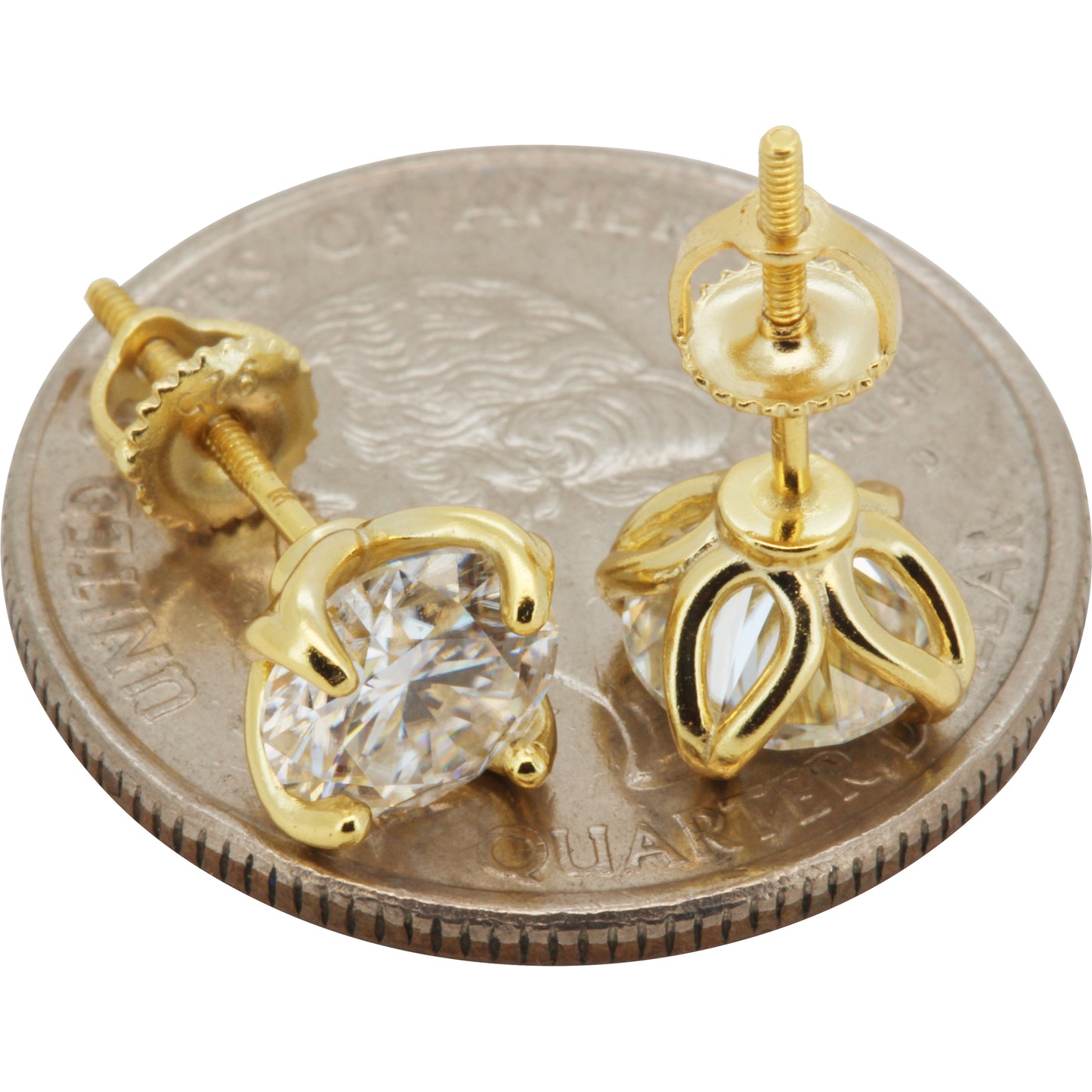 7mm 2.5ctw Moissanite Solitaire Studs