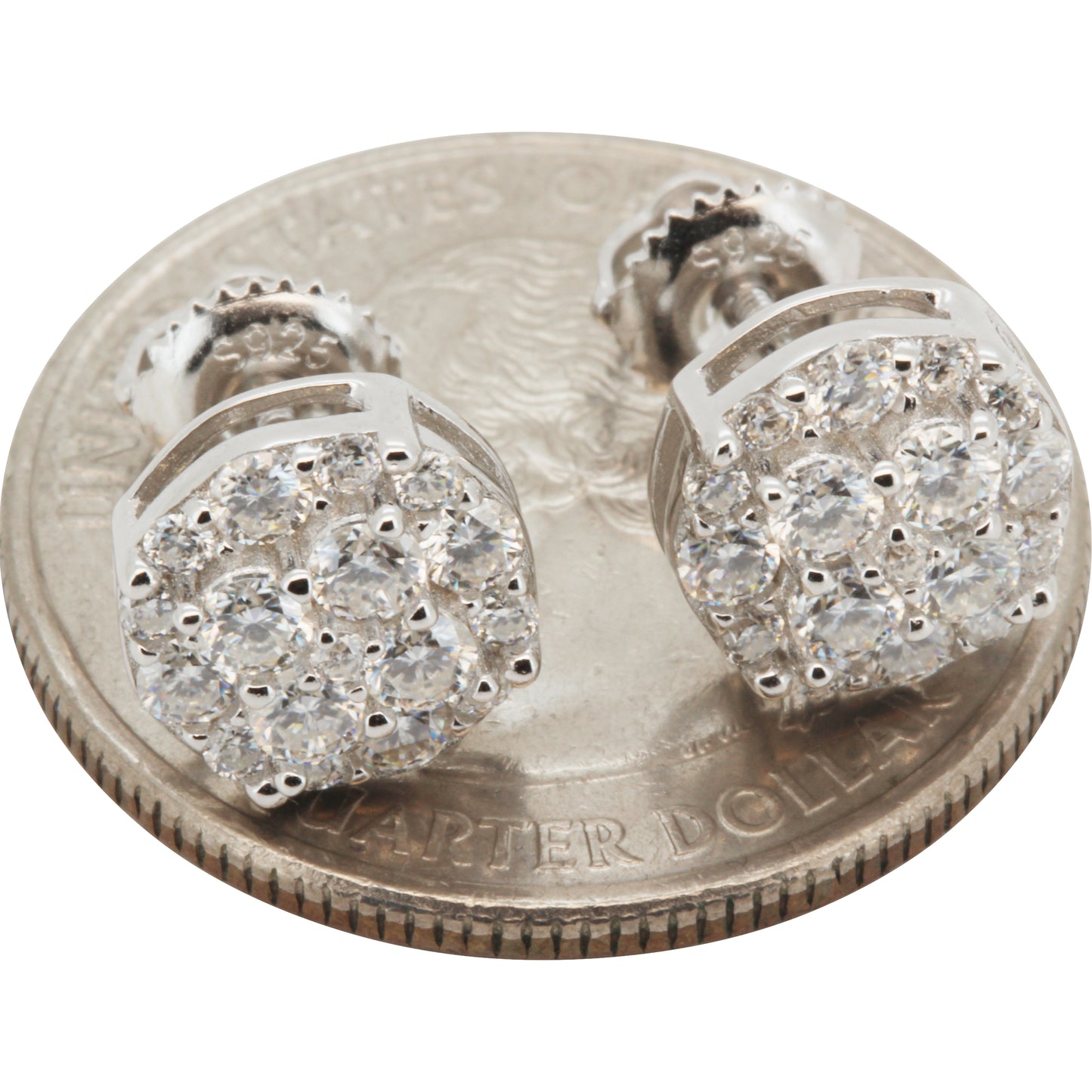 9.5mm Moissanite Cluster Studs