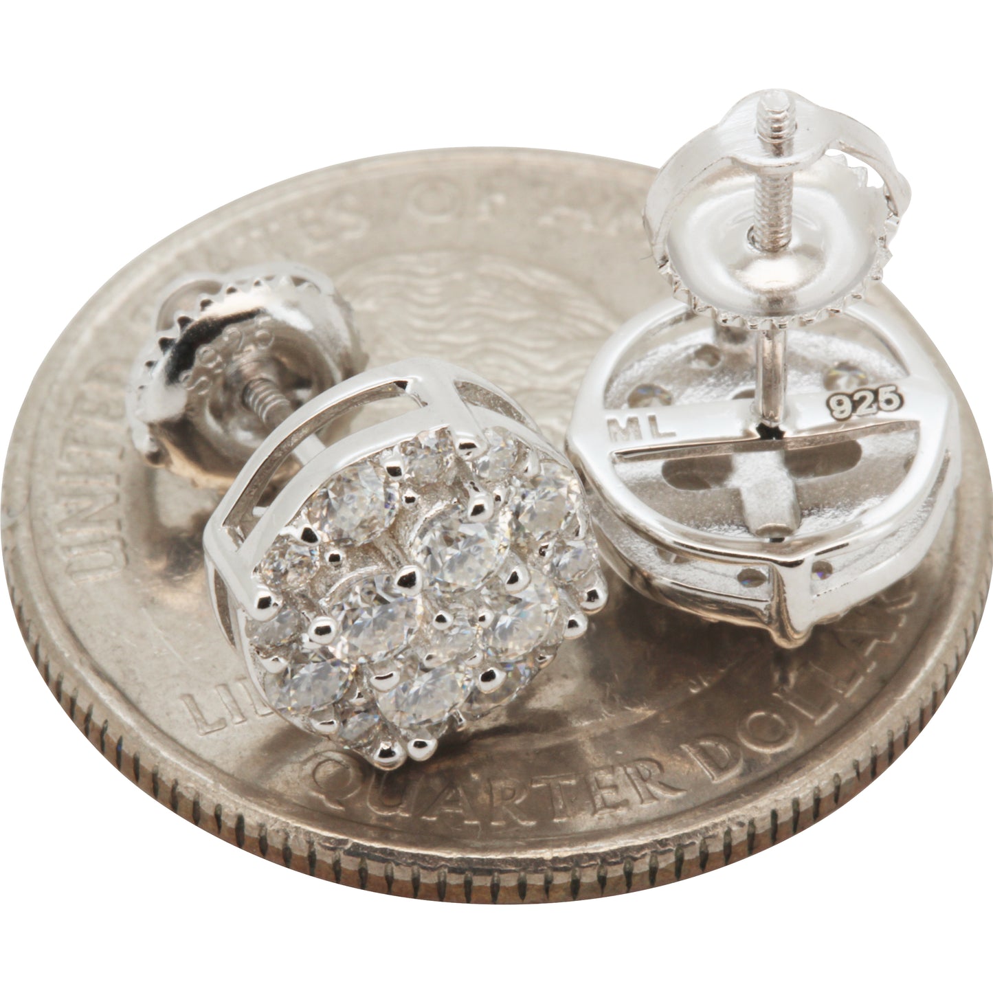 9.5mm Moissanite Cluster Studs