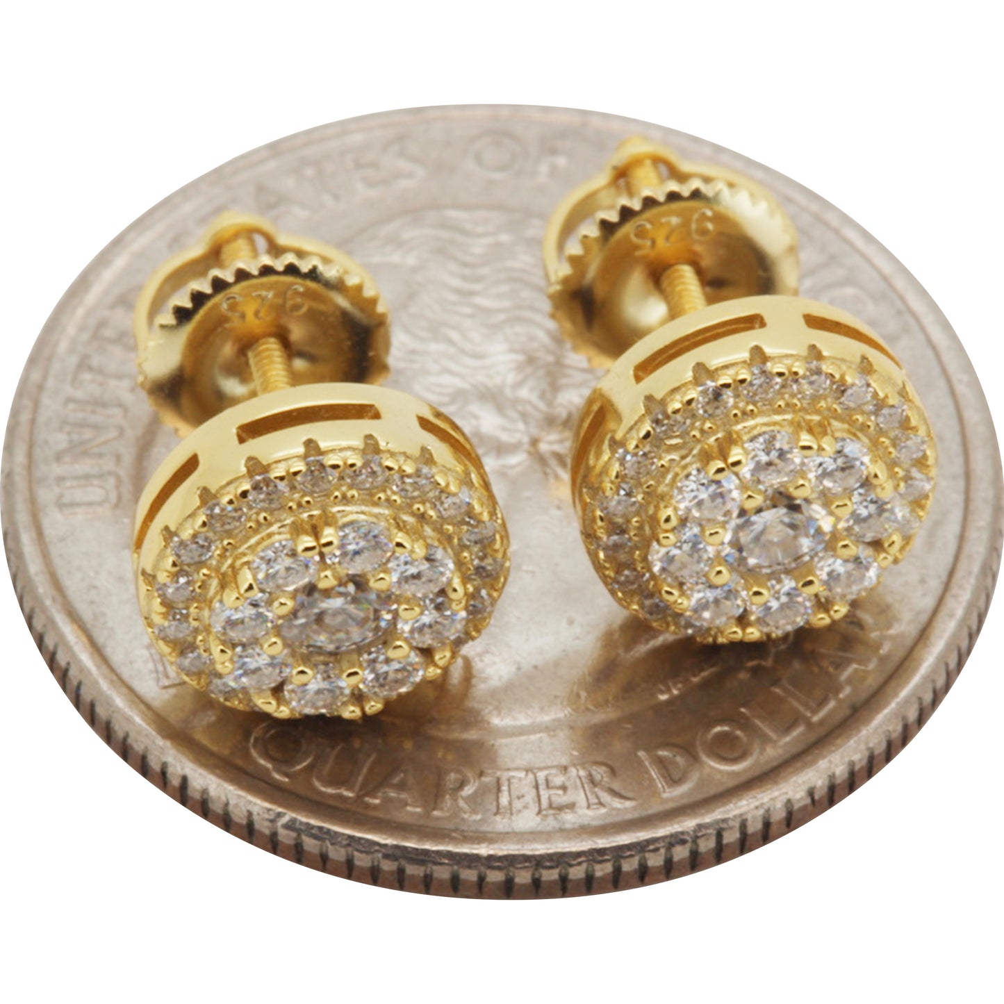 8.5mm Moissanite Halo Circle Studs