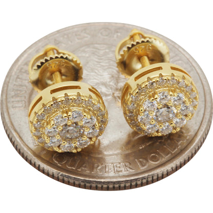 8.5mm Moissanite Halo Circle Studs