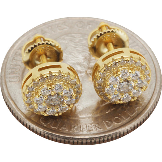 8.5mm Moissanite Halo Circle Studs