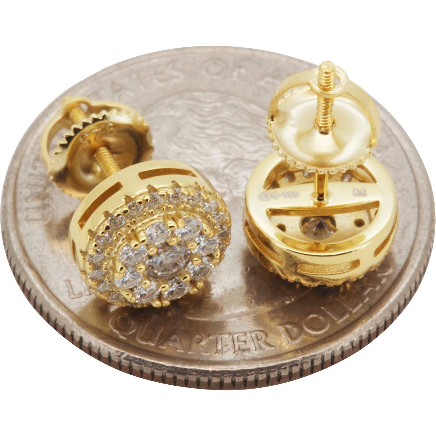 8.5mm Moissanite Halo Circle Studs