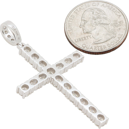 Moissanite 4mm Tennis Cross Pendant
