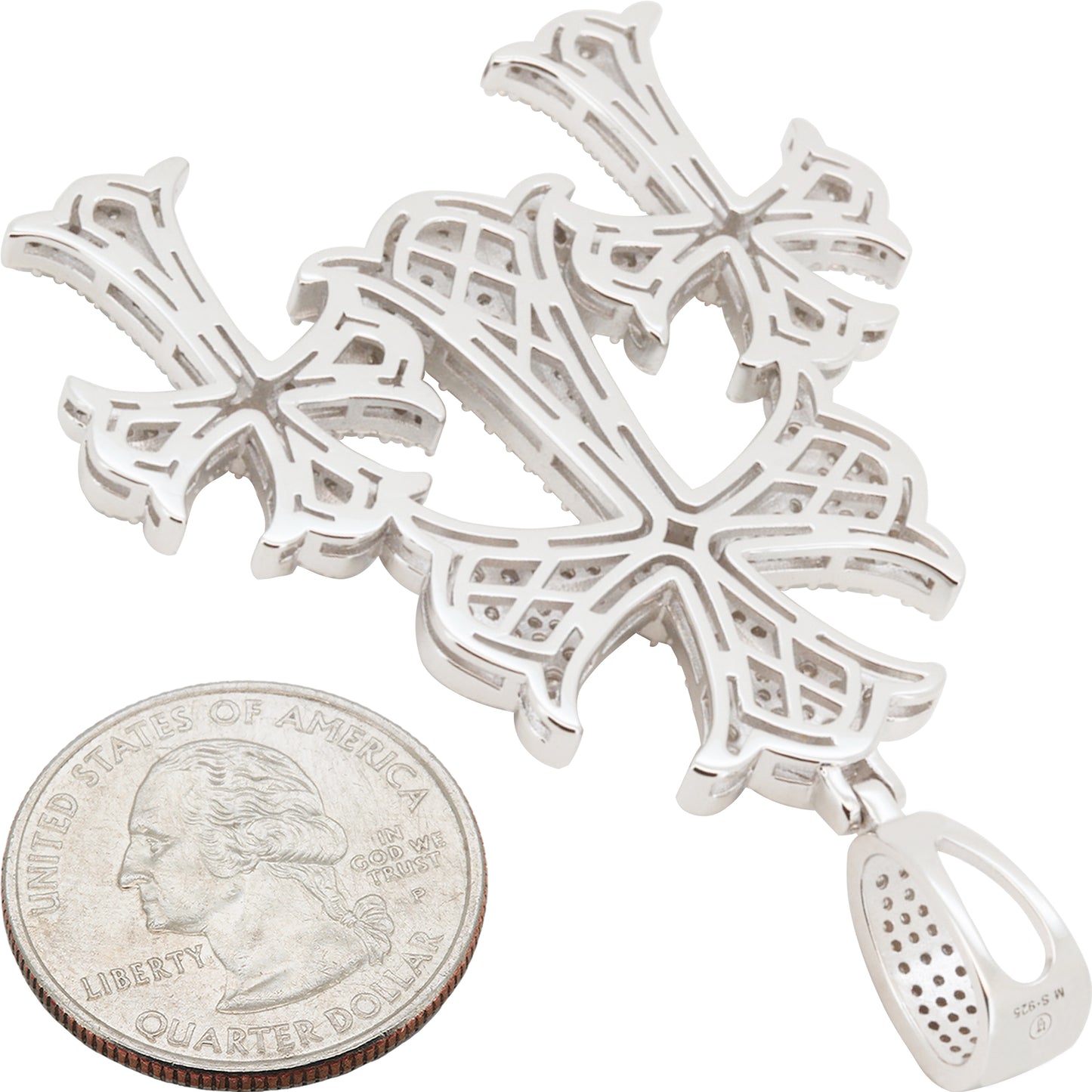 Moissanite Triple Cross Pendant