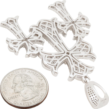 Moissanite Triple Cross Pendant