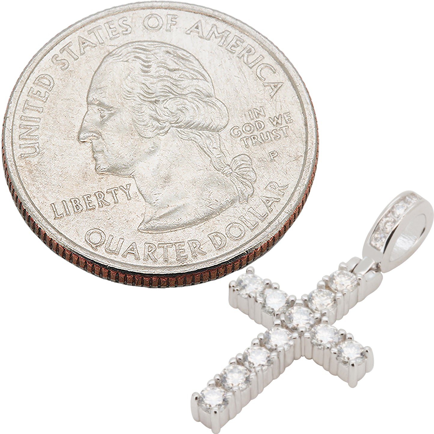 Moissanite 2mm Tennis Cross Pendant