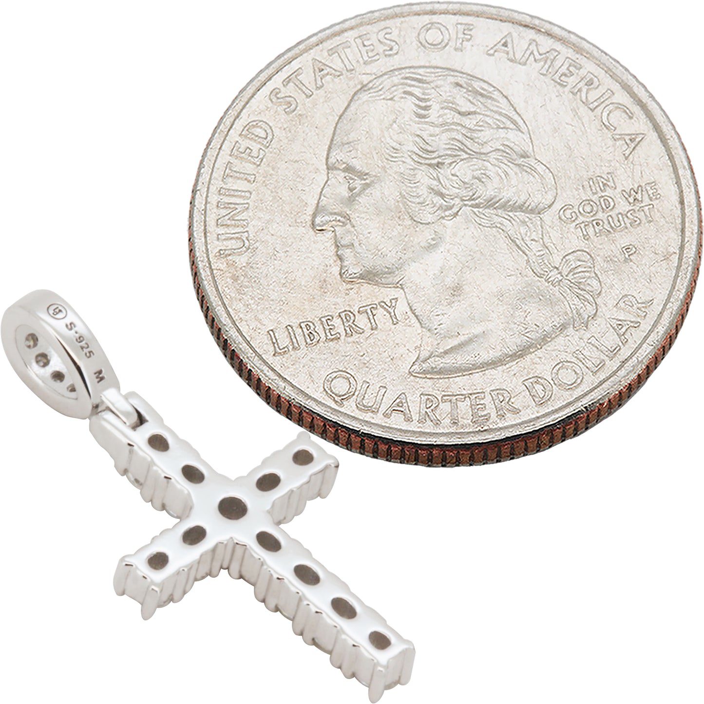 Moissanite 2mm Tennis Cross Pendant