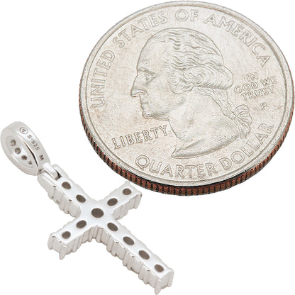 Moissanite 2mm Tennis Cross Pendant
