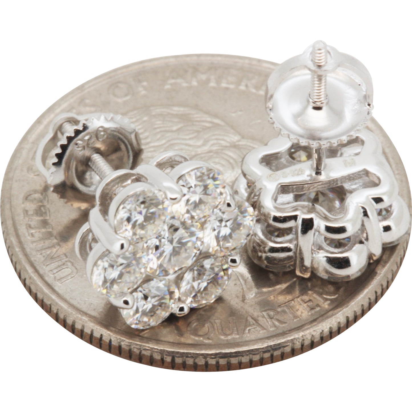 10mm 1.5ctw Moissanite Cluster Studs
