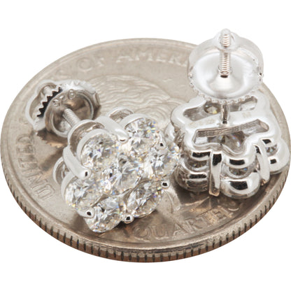 10mm 1.5ctw Moissanite Cluster Studs