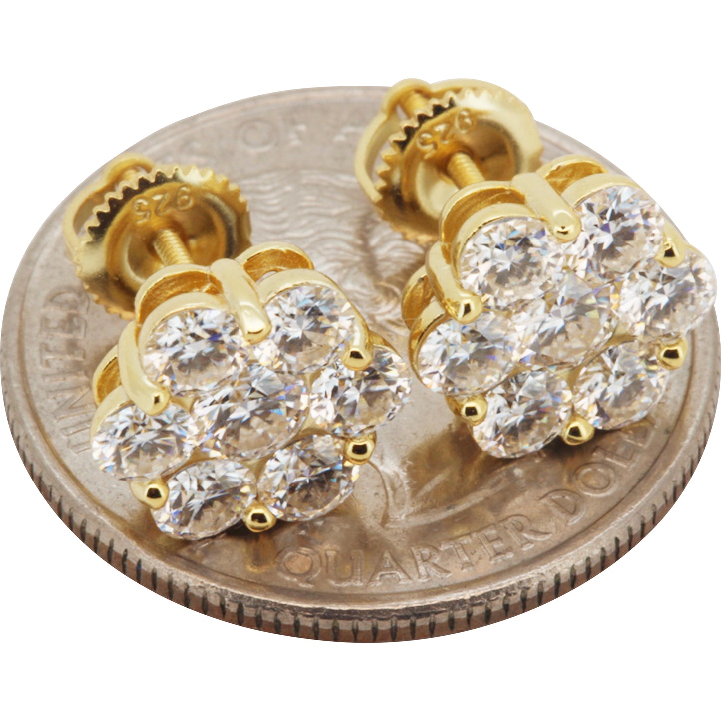 10mm 1.5ctw Moissanite Cluster Studs