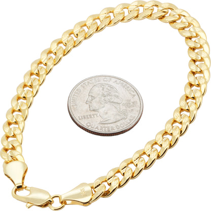 7mm Curb Cuban Link Bracelet 8"