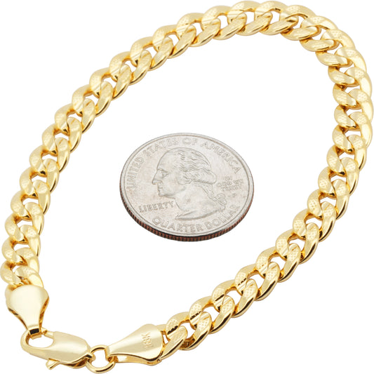 7mm Curb Cuban Link Bracelet 8"
