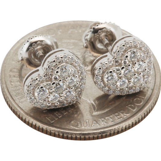 9mm Moissanite Heart Studs