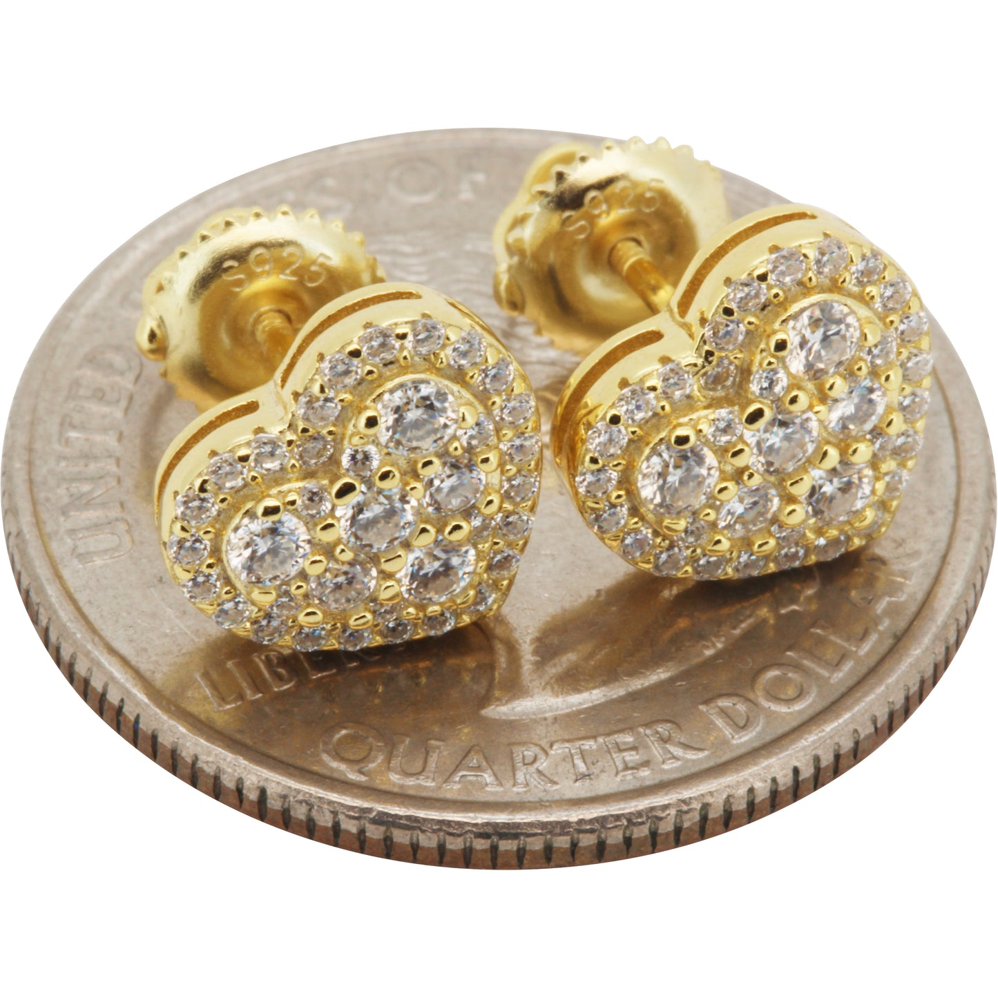 9mm Moissanite Heart Studs