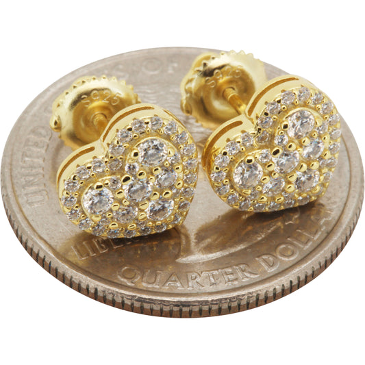 9mm Moissanite Heart Studs