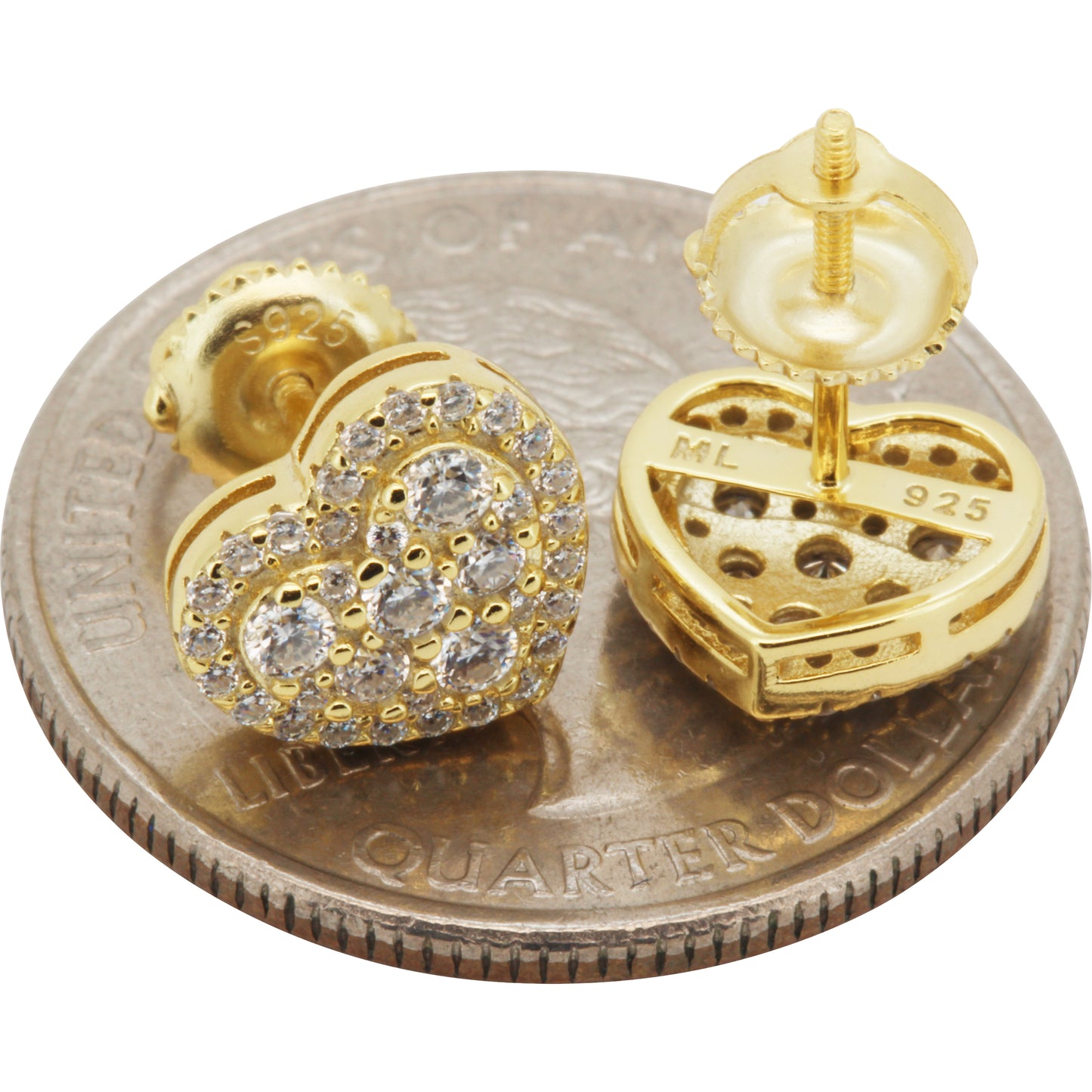 9mm Moissanite Heart Studs