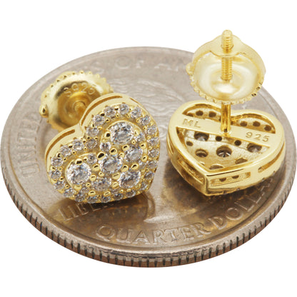 9mm Moissanite Heart Studs