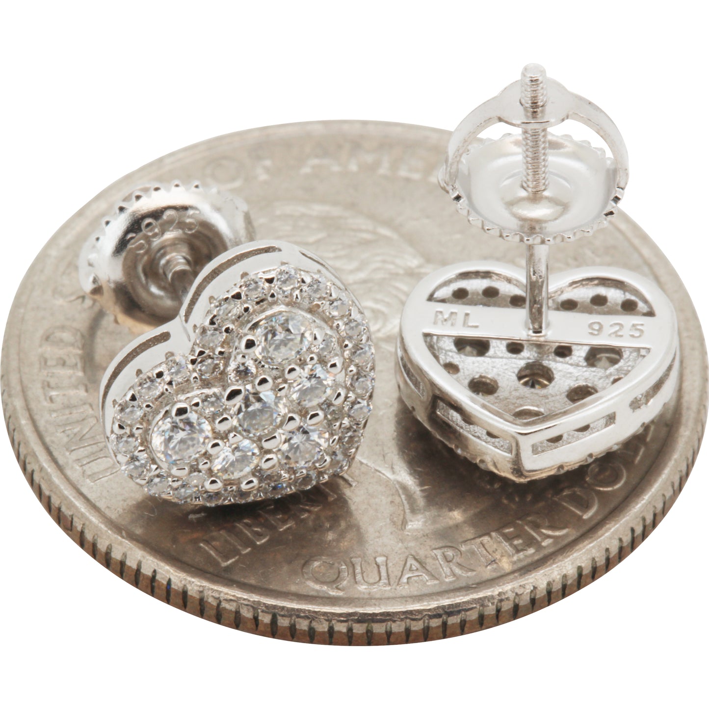 9mm Moissanite Heart Studs