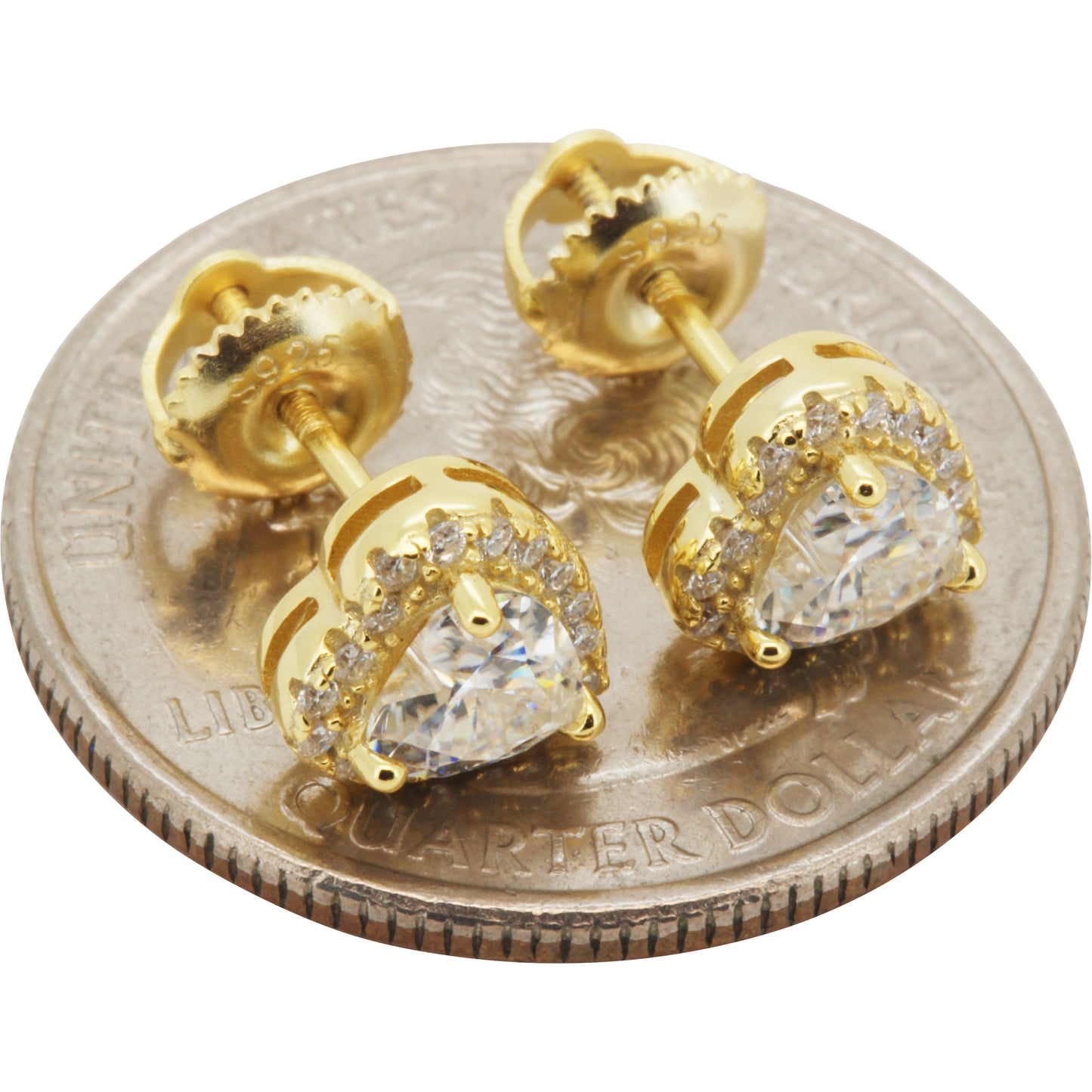 7mm Moissanite Heart Studs