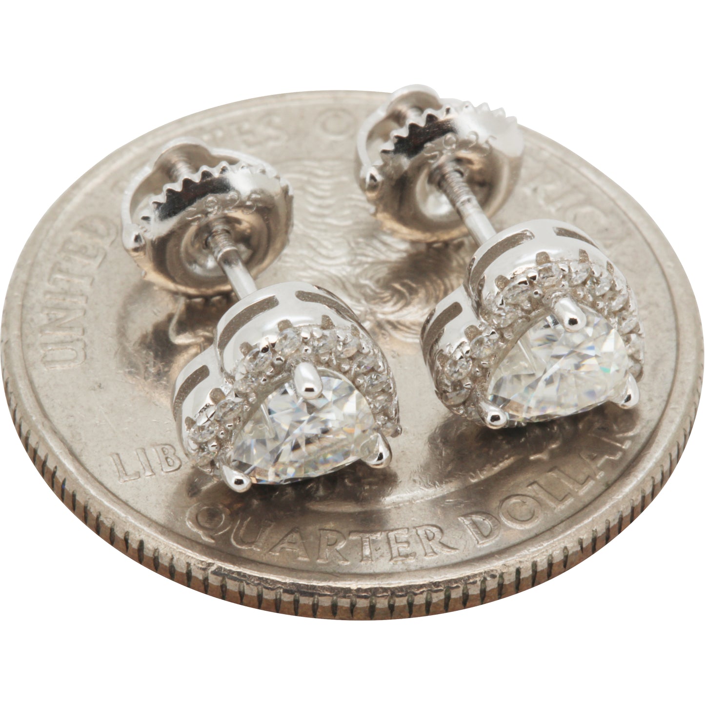 7mm Moissanite Heart Studs