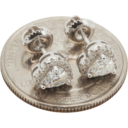 7mm Moissanite Heart Studs