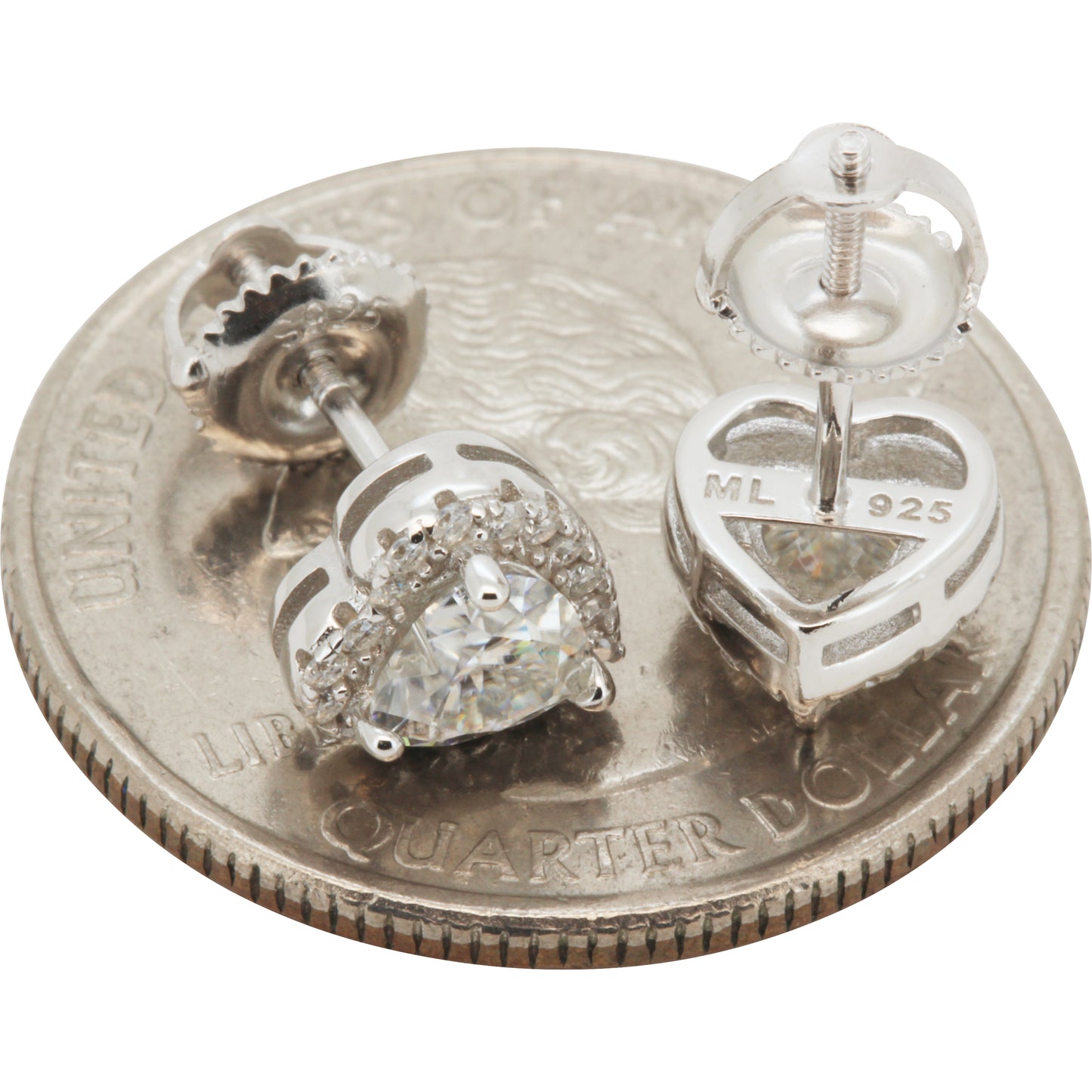 7mm Moissanite Heart Studs