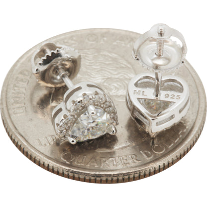 7mm Moissanite Heart Studs