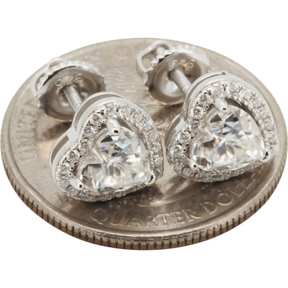 9mm Moissanite Heart Studs