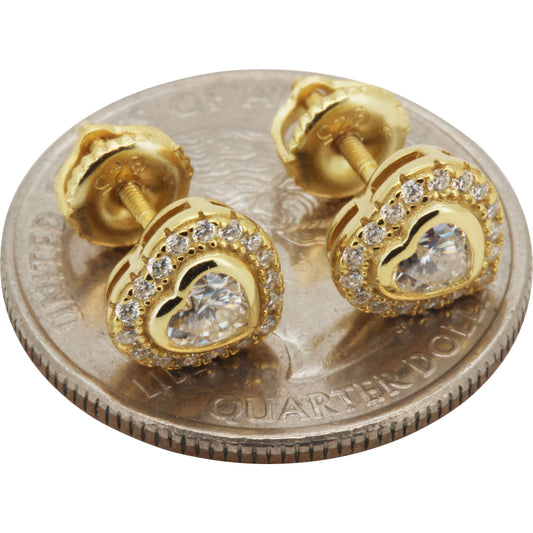 8mm Moissanite Heart Studs