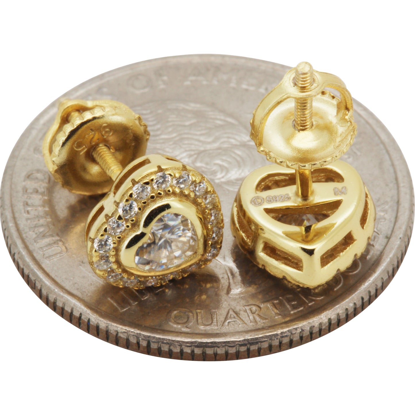 8mm Moissanite Heart Studs