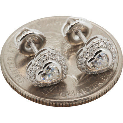 8mm Moissanite Heart Studs