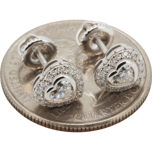 8mm Moissanite Heart Studs