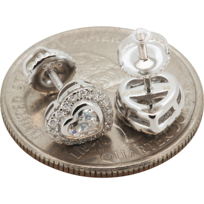 8mm Moissanite Heart Studs